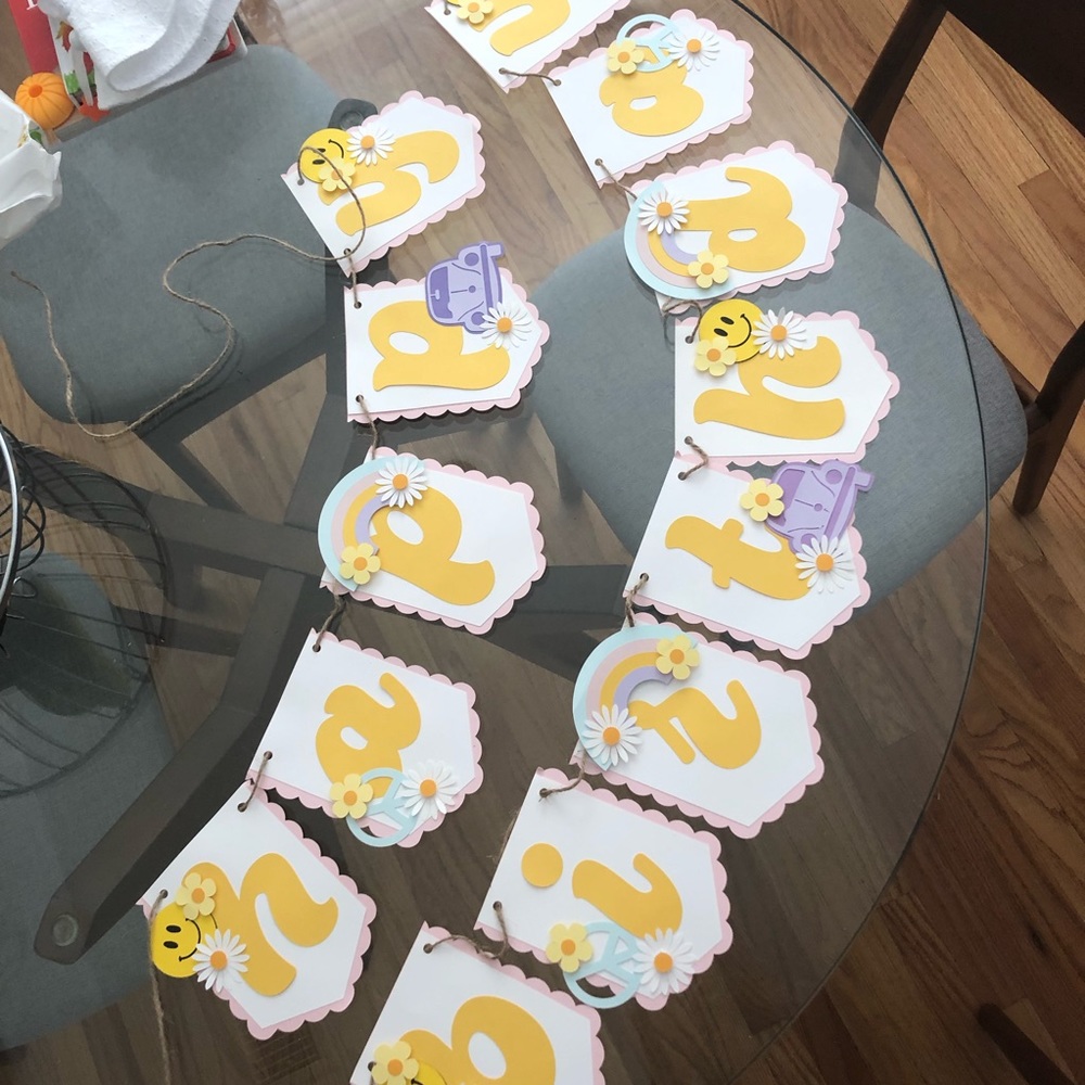 Retro Happy Birthday banners